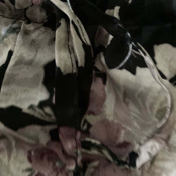 EC Croft & Barrow Black Floral Silky Satin Feel Sleep Pants Size Medium - Picture 6 of 11